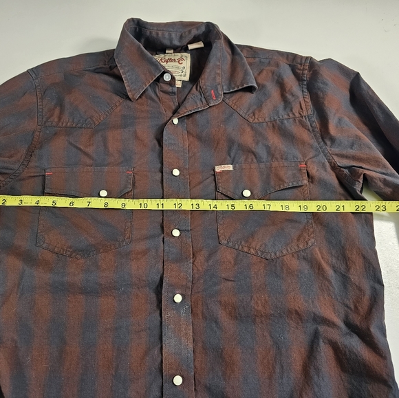 rafter c pro flex Pearl Snap Medium M Western Rodeo Long Sleeve Checkered - Picture 6 of 7